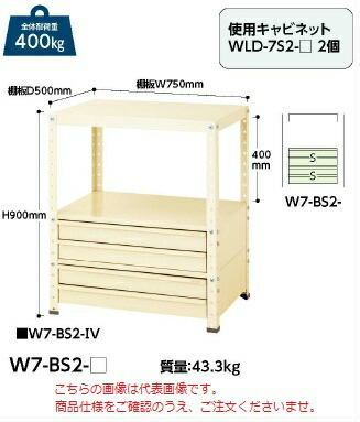 【直送品】 山金工業 ワゴン W7 BS2 G 【大型】 :yama w7 bs2 g:部品屋さん