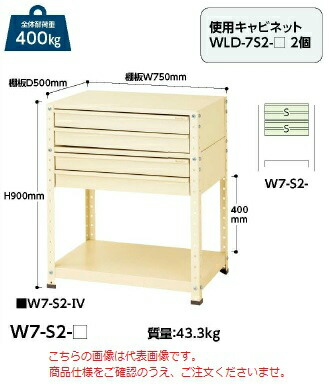 【直送品】 山金工業 ワゴン W7 S2 G 【大型】 :yama w7 s2 g:部品屋さん