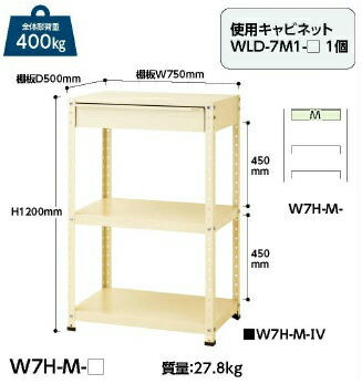 【直送品】 山金工業 ワゴン W7H-M-IV 【大型】