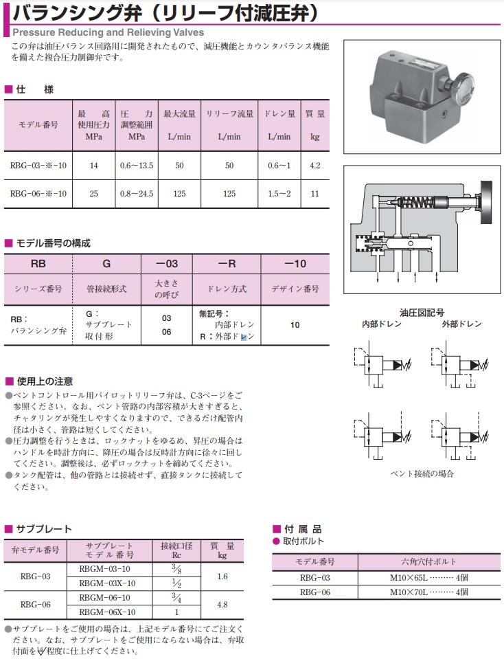 直送品】 油研工業 バランシング弁 RBG-06-R-10 : yuken-rbg-06-r-10