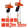 直送品】 象印 懸垂式小型電気チェーンブロック αHV-01 揚程3m (AHV