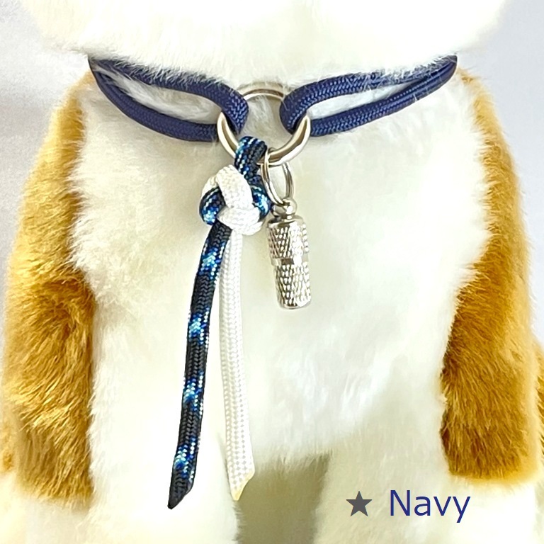 わんこ首輪 ネックレス 迷子 パラコード 犬 猫 ペット ハンドメイド