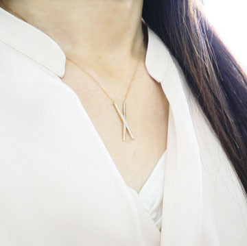 ダイヤモンド ネックレス クロス k10 クロスネックレス X Xモチーフ