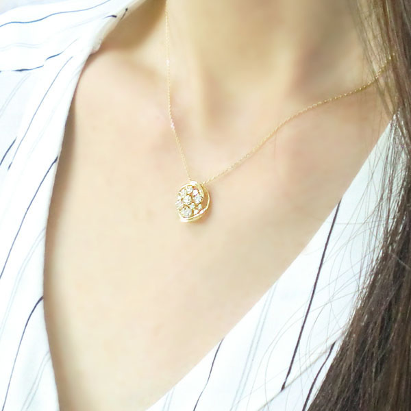 k18 18金 ネックレス ダイヤ ダイヤモンド 0.40ct ラウンド ペンダント