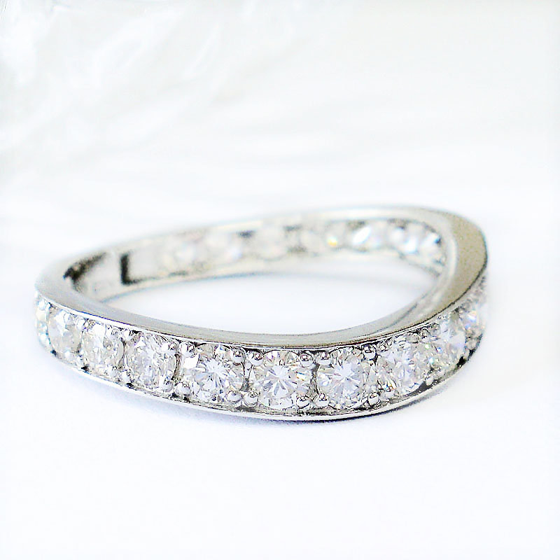 Pt900 エタニティ リング ダイヤモンド 1.00ct ハーフエタニティ