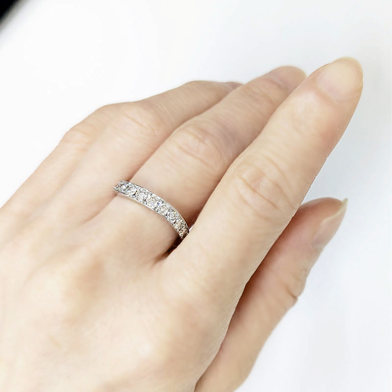 Pt900 エタニティ リング ダイヤモンド 1.00ct ハーフエタニティ