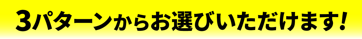 3パターンからお選びいただけます！