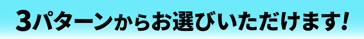 3パターンからお選びいただけます！