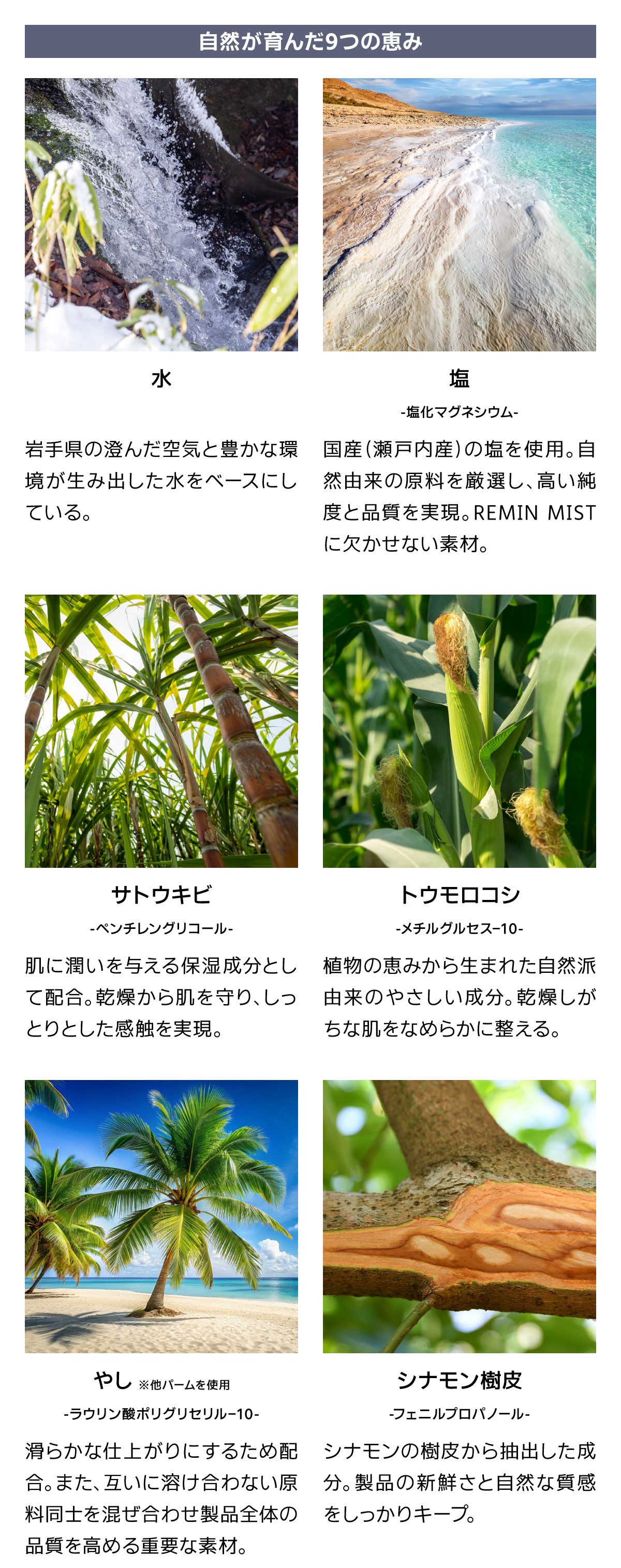 自然が育んだ9つの恵み