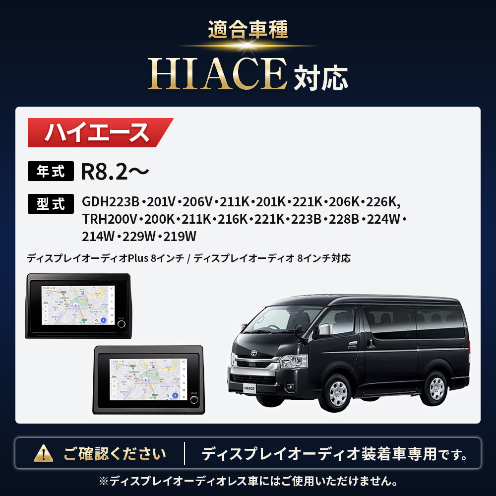 テレビキャンセラー 200系 ハイエース 9型 R8.2〜 ディスプレイ