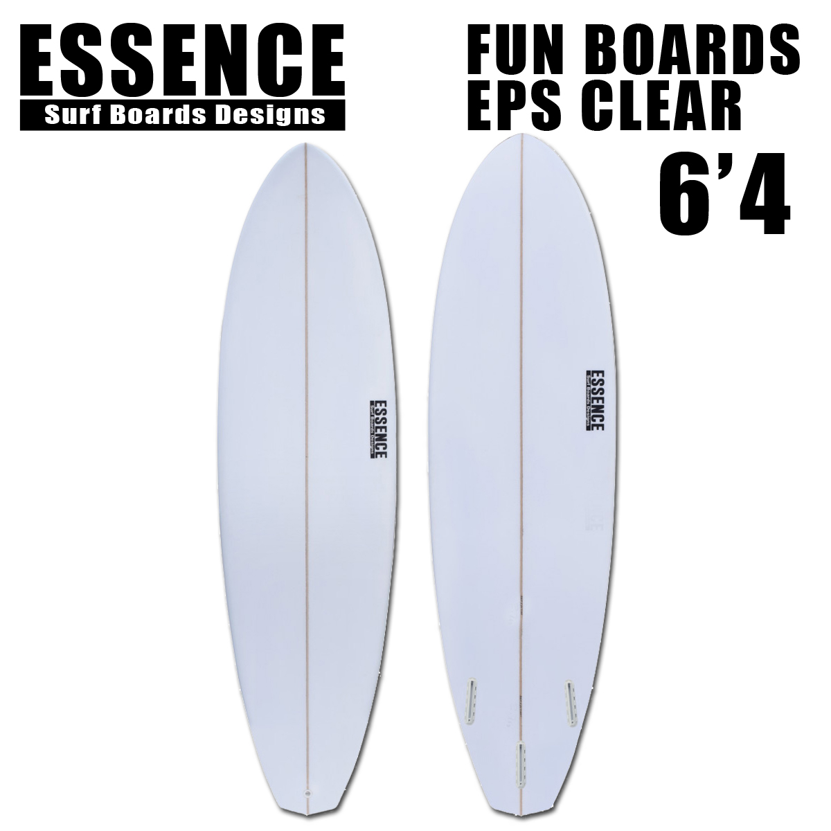 メーカー直送 営業所止め 日時指定不可 ESSENCE エッセンス FUN BOARDS EPS 6'4 CLEAR エポキシ サーフボード  ファンボード サーフィン 初心者 ビギナー :enc-fnbdeps-cl-64:BULLS-SURF - 通販 - Yahoo!ショッピング