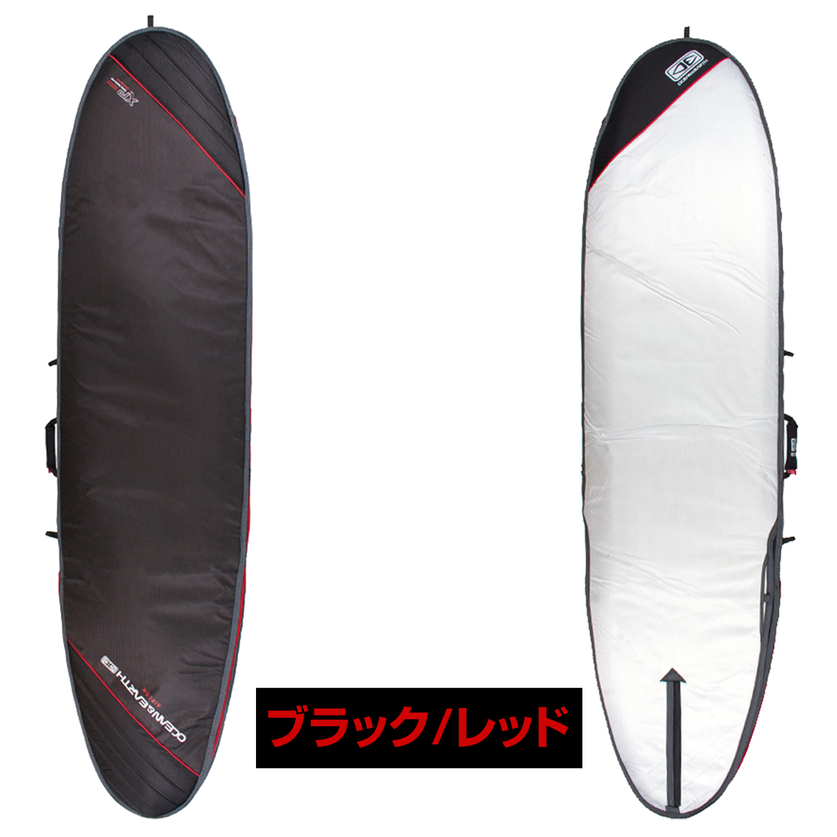 帯電防止処理加工 OE AIRCON LONGBOARD COVER 10'0 Black/Red ロング