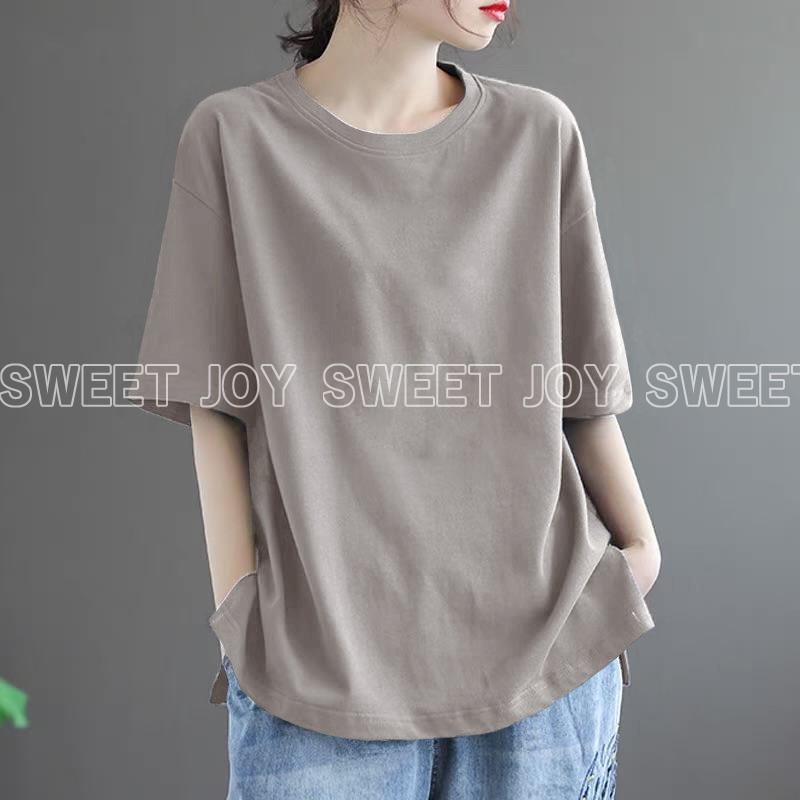 Tシャツ レディース 半袖 トップス カットソー カジュアル ゆったり 快適 無地 薄手 涼しい 普段着 ルームウェア 春 夏 セール | ブランド登録なし | 03
