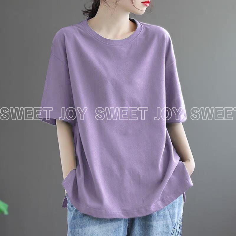Tシャツ レディース 半袖 トップス カットソー カジュアル ゆったり 快適 無地 薄手 涼しい 普段着 ルームウェア 春 夏 セール | ブランド登録なし | 06
