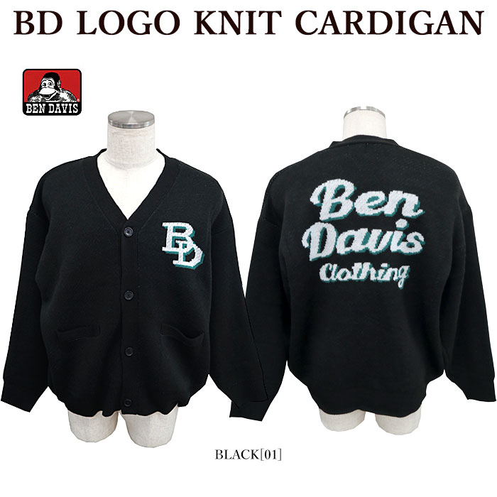 BEN DAVIS ベンデイビス 2780063 BD LOGO KNIT CARDIGAN カーディガン ニットカーディガン メンズ レディース｜bumpstore｜02