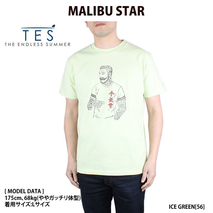 The Endless Summer エンドレスサマー 9574308 MALIBU STAR-T Tシャツ TES テス カリフォルニア サーフ マリブスター ポイントアップ｜bumpstore｜04