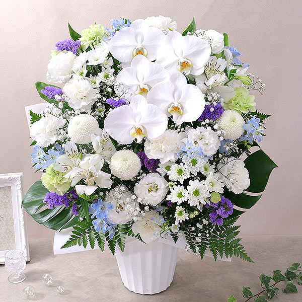 BunBunBee 花 お供え 旬のおまかせアレンジLL お悔やみ 供花 仏花