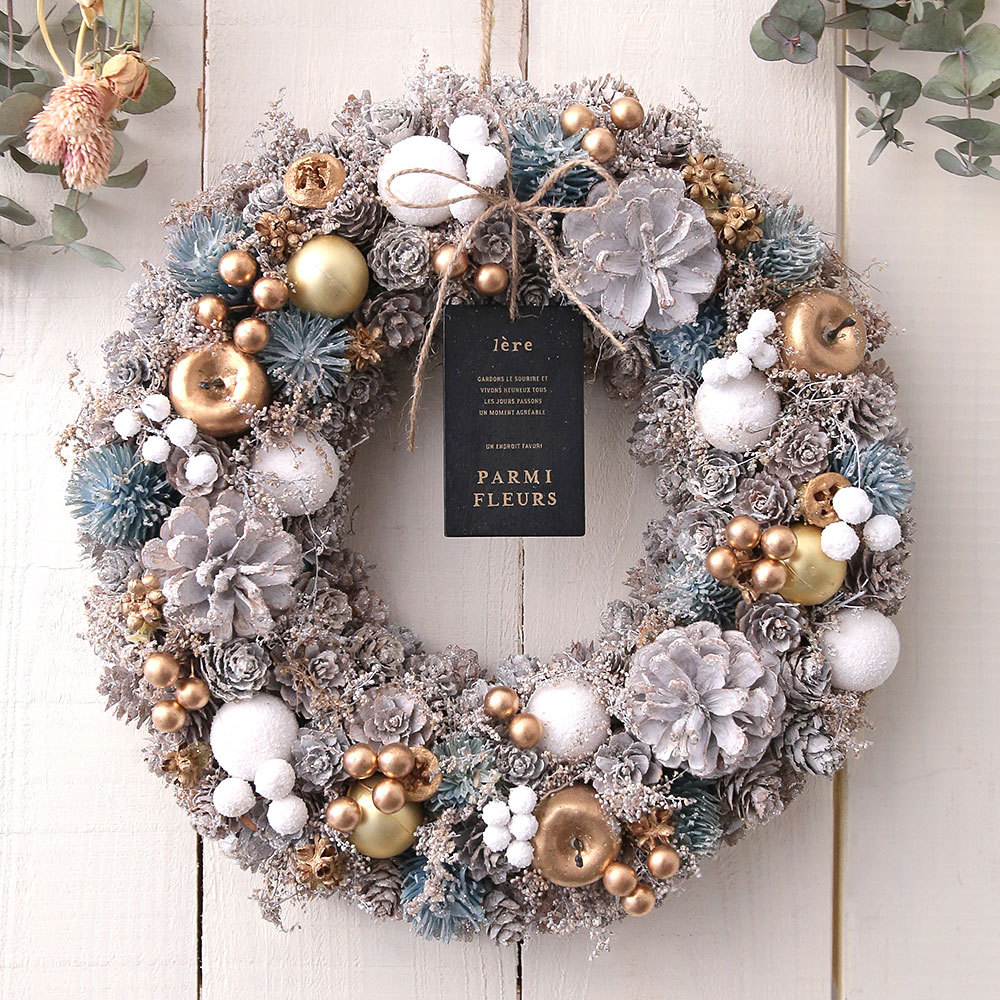 クリスマスリース あすつく 14時まで ナチュラルリース Lサイズ 送料無料 誕生日 プレゼント ギフト 花 お花 女性 お祝い 冬 玄関 ドア Usual 022 Bunbun Bee 通販 Yahoo ショッピング