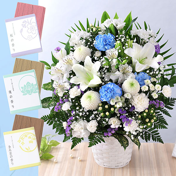 仏事用 生花アレンジメント ご予約商品 店頭お受け取り、山鹿