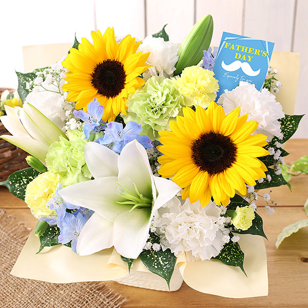 最短翌日届け 14時まで 花束 花 誕生日 プレゼント フラワー おまかせアレンジメント Sサイズ 生花 お花 バラ ユリ お祝い ギフト 送料無料 父の日 画像配信 | BunBunBee | 07