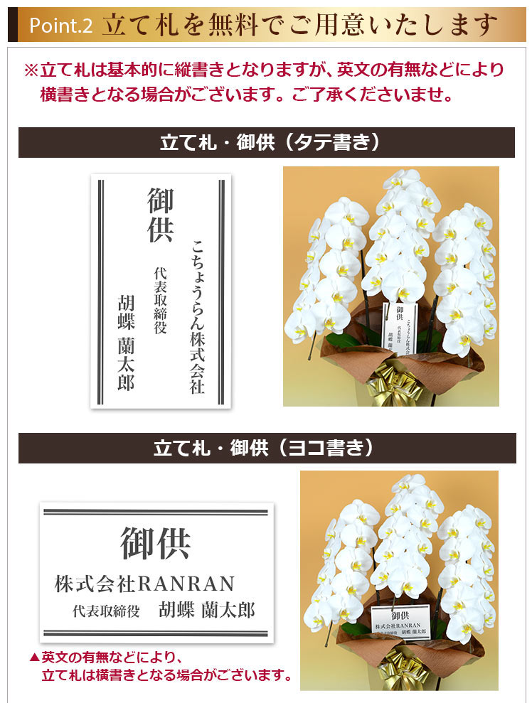 BunBunBee お悔やみ花鉢「大輪胡蝶蘭 プレミアム・白」 3本立ち 30輪