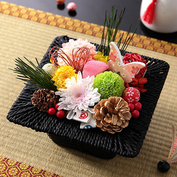 正月飾り 23 迎春 花 正月 プリザーブドアレンジ イベントギフトl 送料無料 お正月 年賀 フラワー 部屋 玄関 フラワーアレンジメント 造花 ドライフラワー Event 015 Bunbun Bee 通販 Yahoo ショッピング