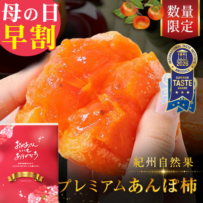 母の日 ギフト 早割 2026 プレゼント 内祝い プレゼント 完全無添加 紀州自然菓 プレミアム あんぽ柿 約120g×6個入  数量限定