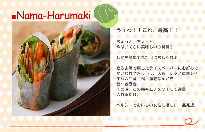 うぅわ！！これ、最高！！　＜梅キムチの生春巻き＞