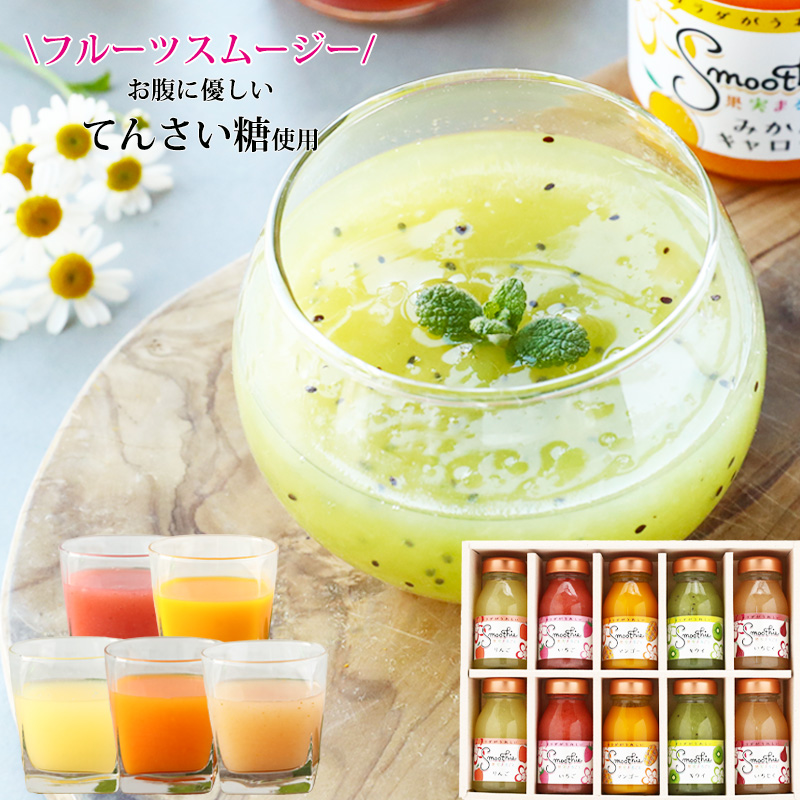 お中元 2025 御中元 夏ギフト フルーツ ギフト スイーツ 果実まるごと！フルーツスムージー10本セット 内祝い スイーツ 誕生日プレゼント 内祝い  (fy5)｜紀州ふみこ農園