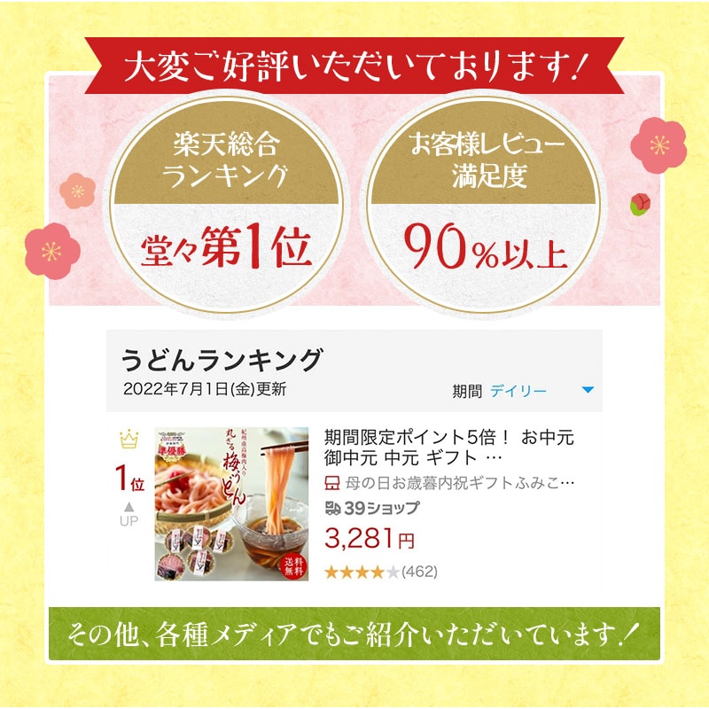 紀州冷し梅うどんセット（大盛り5人前）