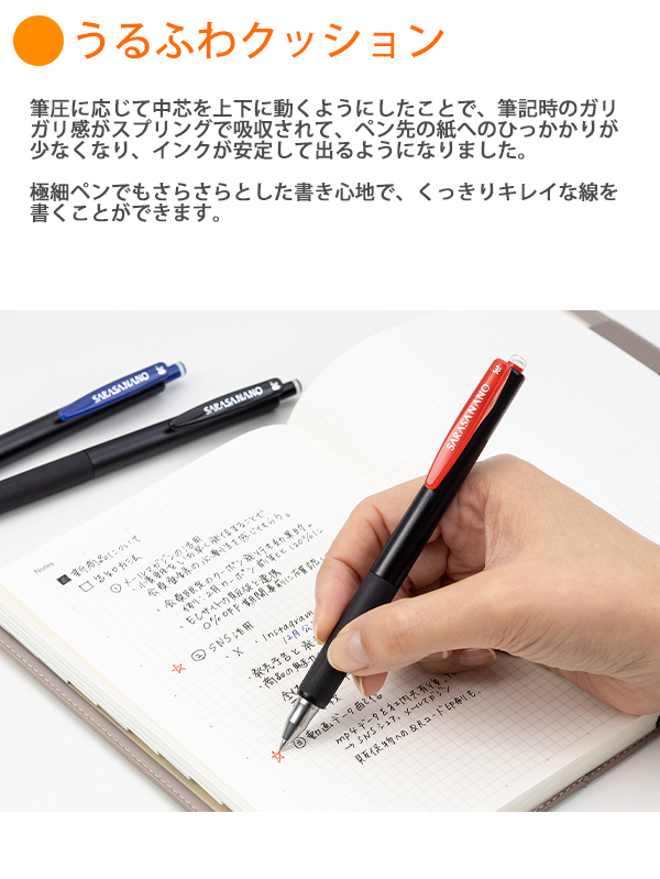 ゼブラ サラサナノ 0.38mm 5色セットA JJX72-5C-A-N 黒 / 青 赤 ピンク