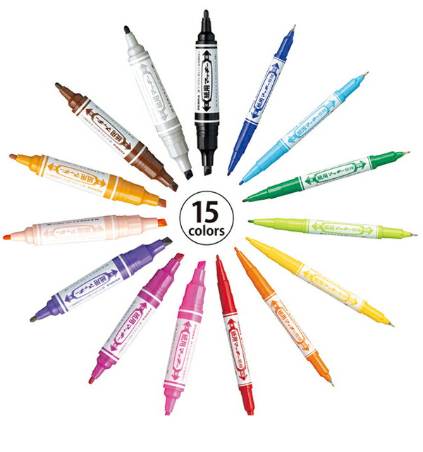 ゼブラ 紙用マッキー 12色セット WYT5-12C 水性顔料 詰め替えタイプ 裏