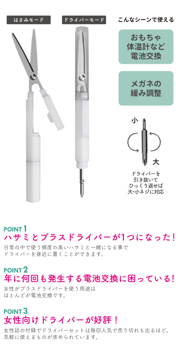 サンスター文具 スティッキールはさみ Tasuno タスノ ホワイト