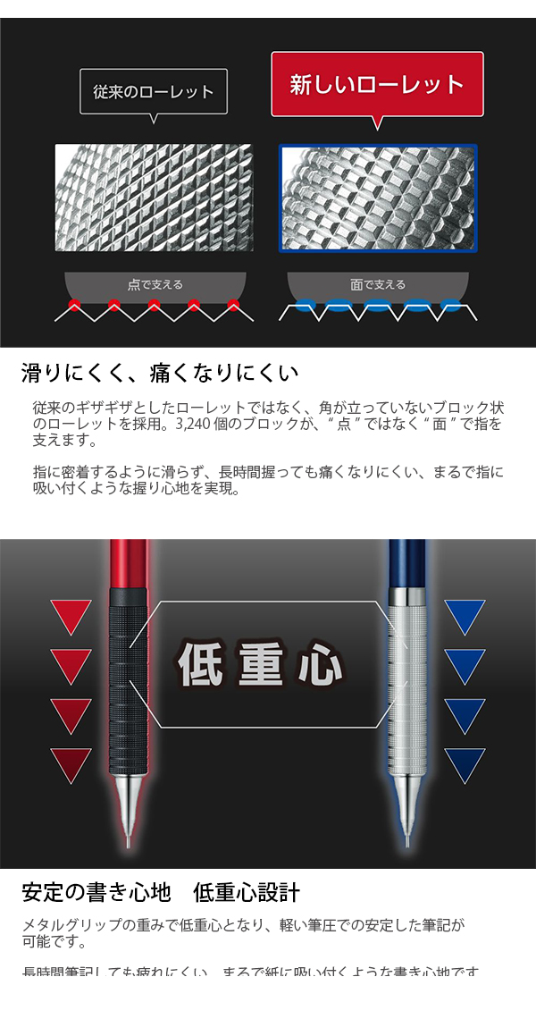 Dr.GRIP、orenznero等　バラ売り ぺんてる オレンズ メタルグリップ Orenz METAL GRIP シャープペンシル