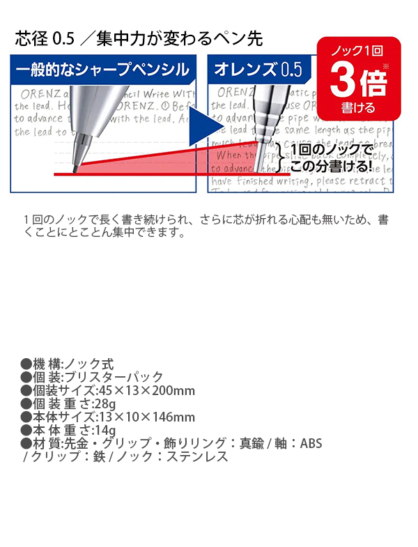 ぺんてる オレンズ メタルグリップ Orenz METAL GRIP シャープペンシル