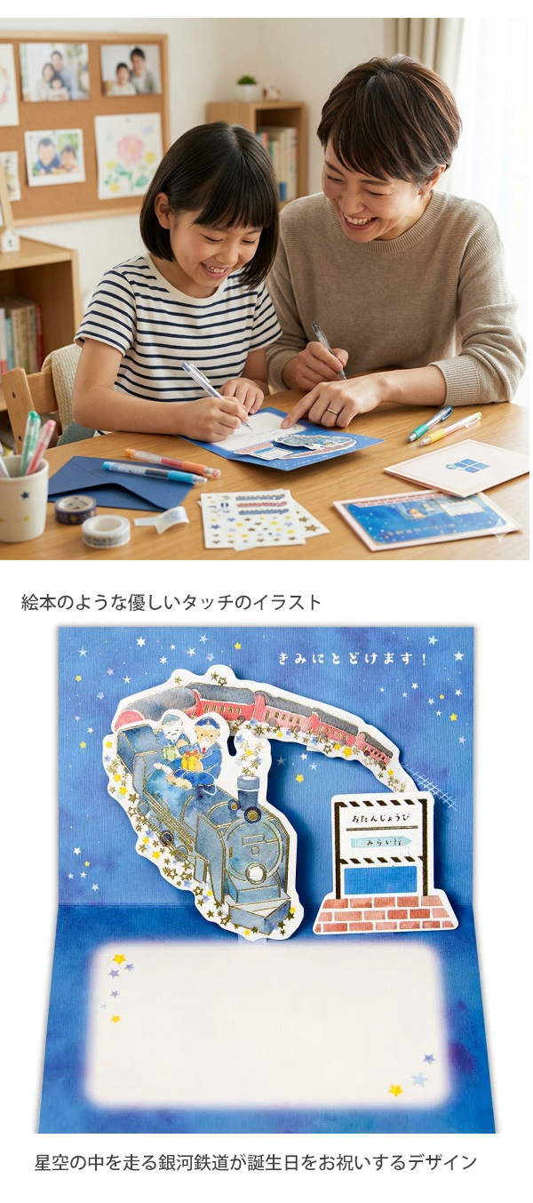 エヌビー社 2866303 EHカード 誕生日 銀河鉄道 バースデーカード