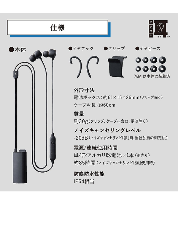 キングジム デジタル耳栓 ブラック MM4000クロ 電池式 声は聞こえて騒音だけをカット 約85時間連続使用可 機械音・動作音カット  空調音・生活音カット : 4971660781690 : ブングショップヤフー店 - 通販 - Yahoo!ショッピング