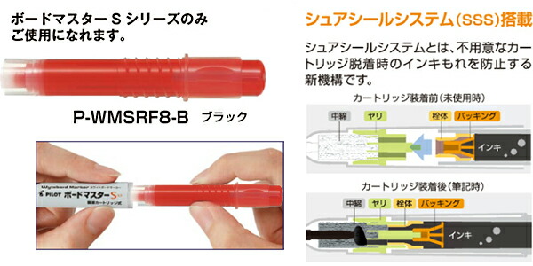 パイロット ホワイトボード ボードマスターS カートリッジ赤 P-WMSRF8