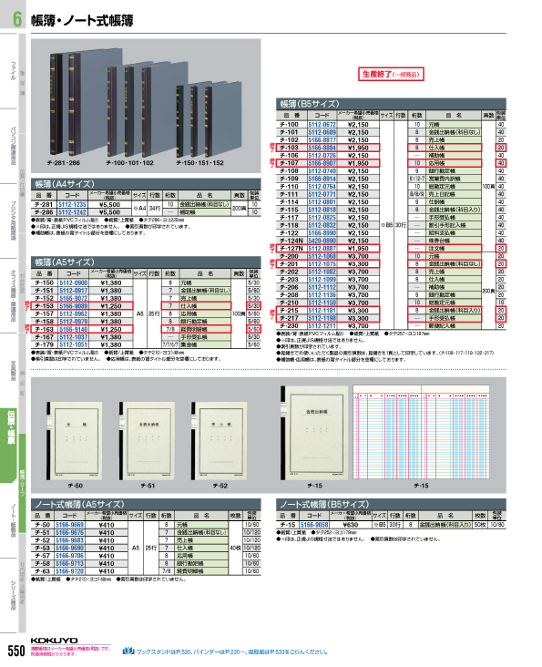 コクヨ ルーズリーフ リ-5113 B5サイズ 三色刷り 30行 経費明細帳 100