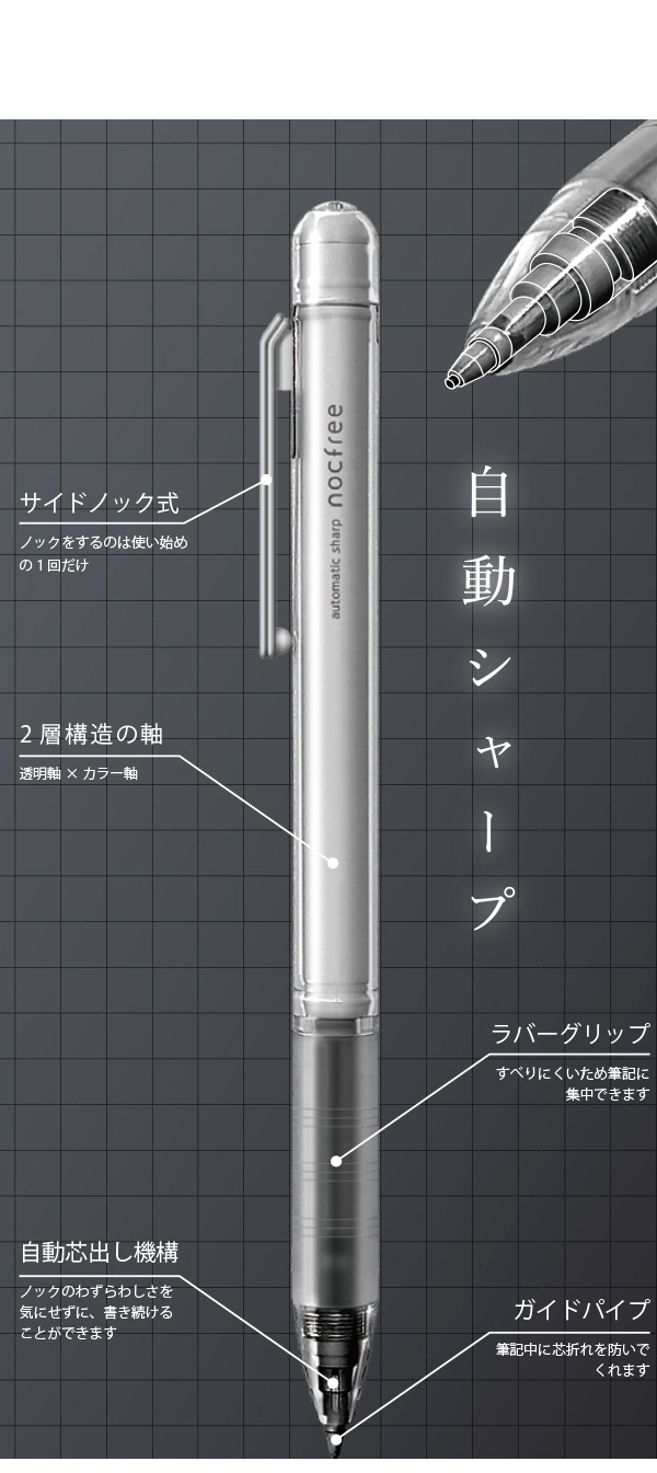 サンスター文具 オートマチックシャープ ノクフリー 0.5mm自動シャープ