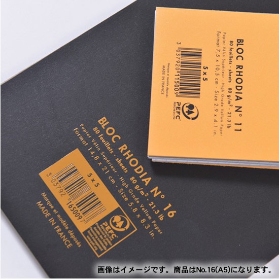 RHODIA（ロディア） メモ帳 クラシック ノートパッド No.16 5mm方眼
