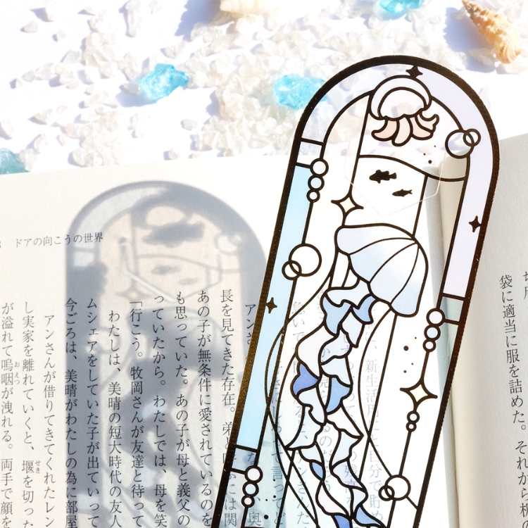 SAIEN ステンドグラス風 透明しおり カミイソ産商 あすつく対応