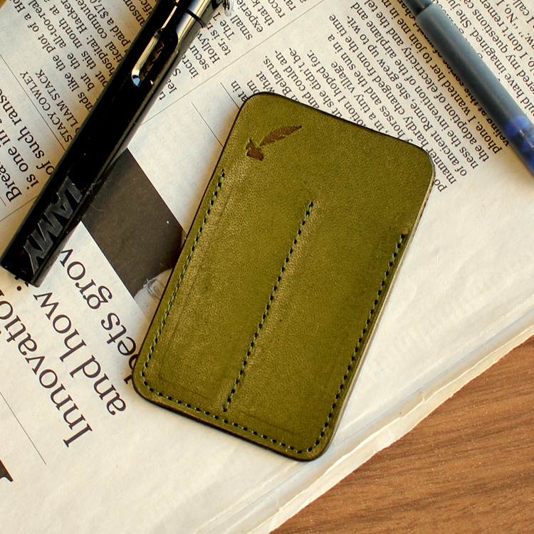 名入れ 無料 和気文具オリジナル 革製万年筆カートリッジケースロング