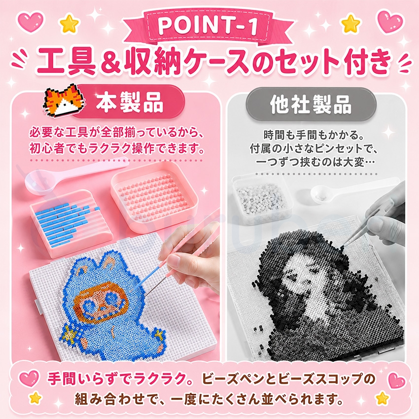 先着順50個限定!ビーズペン贈呈中!】 アイロンビーズ セット プレート