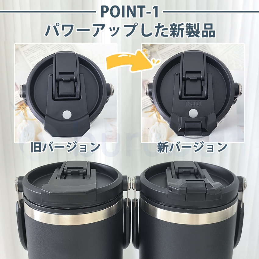 TYESO タンブラー 持ち運び こぼれない ストロー ステンレス タンブラー ストロー付きタンブラー 保温保冷タンブラー 蓋付き 水筒 大容量 ストロー 正規品 関連画像5