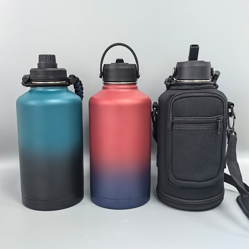 水筒 64oz 1.9リットル 真空断熱 直飲み ストロー 2way スポーツジャグ