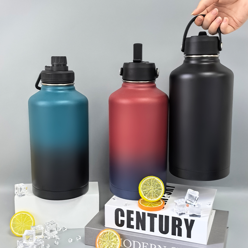 水筒 64oz 1.9リットル 真空断熱 直飲み ストロー 2way スポーツジャグ