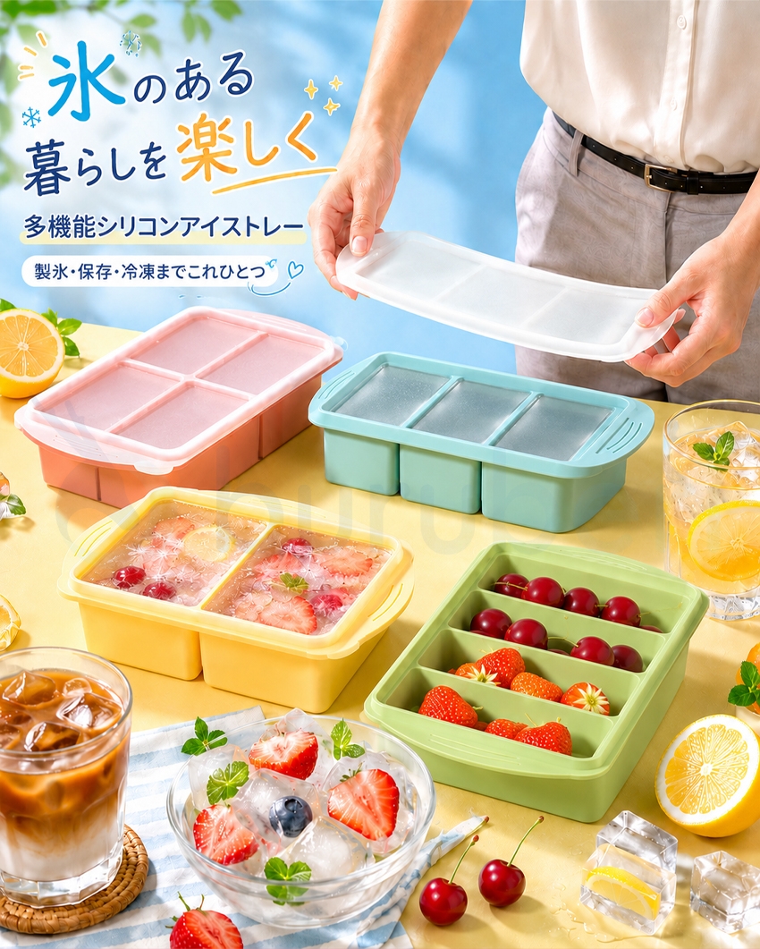 【2個目半額!】 製氷皿 シリコン 製氷皿 ア...の詳細画像1