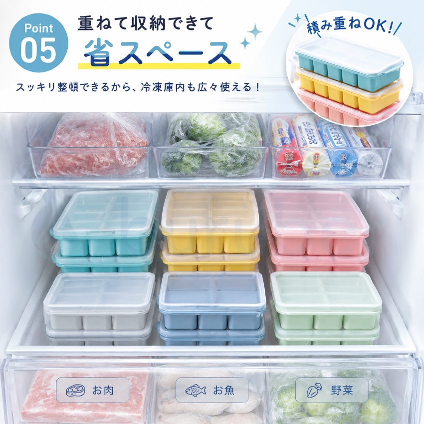  製氷皿 シリコン製氷皿 ふた付き
