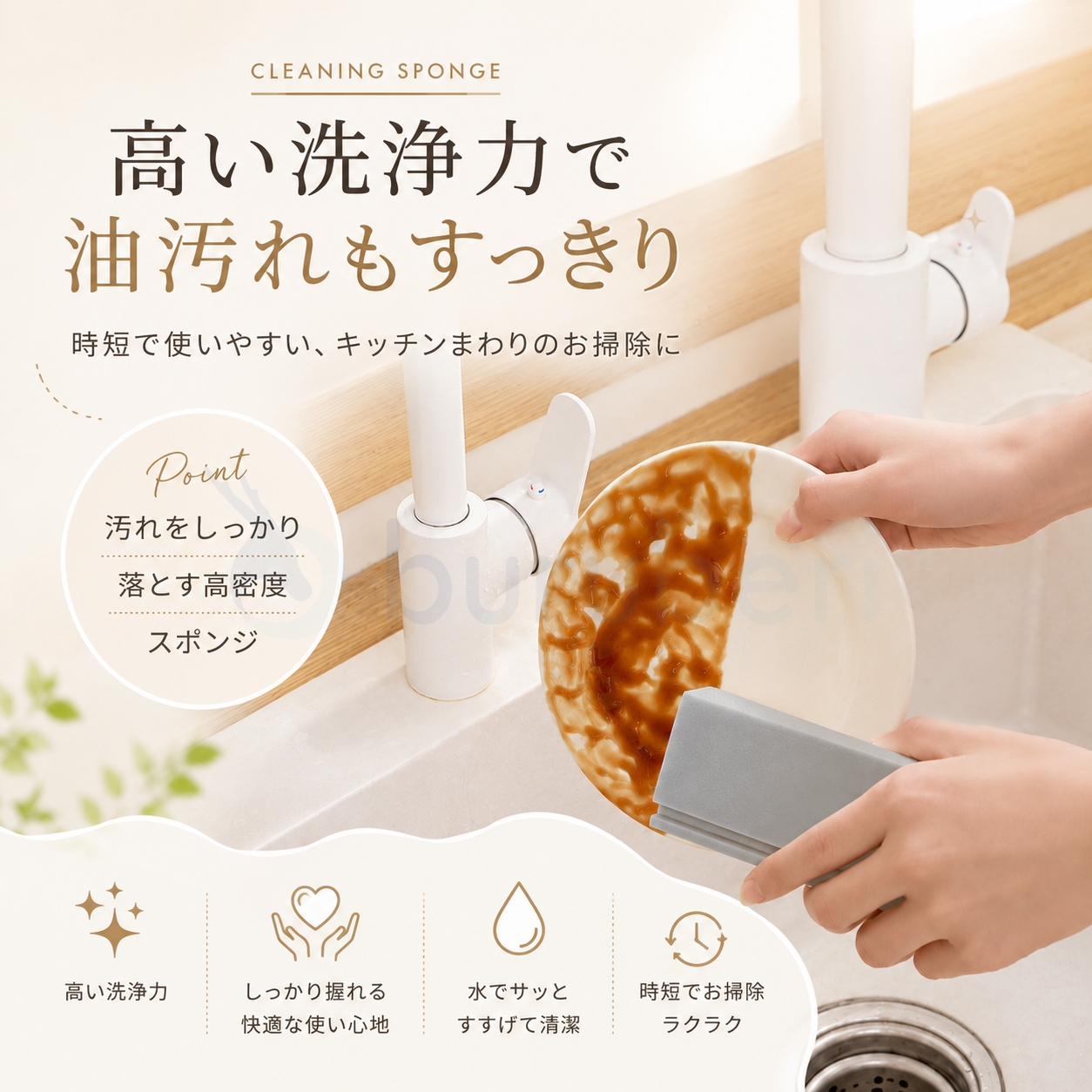 【最安1個313円!】ダンプダスター スポンジ 掃除用 グレー イエロー 吸水 水拭き 乾拭き 傷つきにくい 繰り返し使える ホコリ 毛髪 水滴 汚れ落とし ガラス 鏡 関連画像1